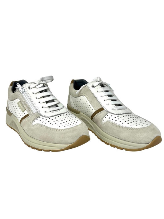 Sneakers uomo pelle bianco ghiaccio - V49904