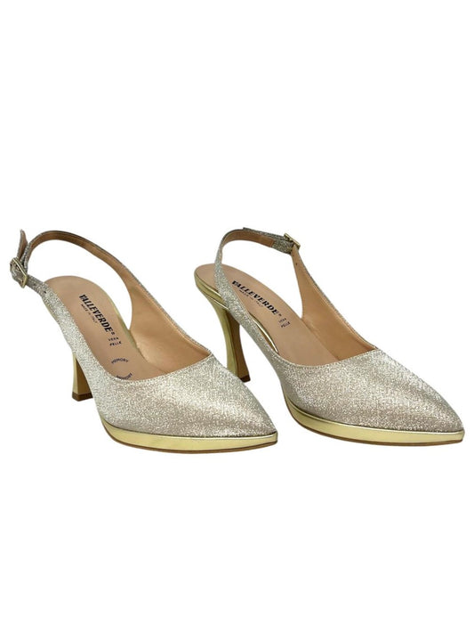 Decollete glitter platino con cinturino - 18211