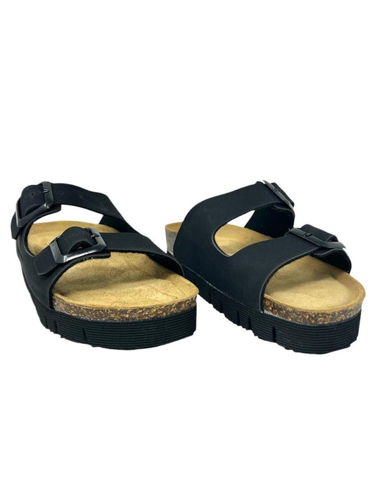 Ciabatta platform doppia fascia nero - VG6800Q