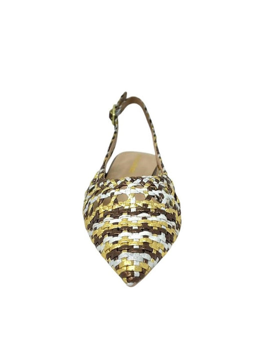 Ballerina slingback bassa intrecci bronzo - C0403P