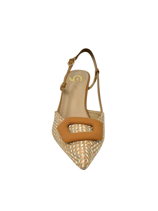 Decollete' slingback T7 raffia con accessorio - GP777C