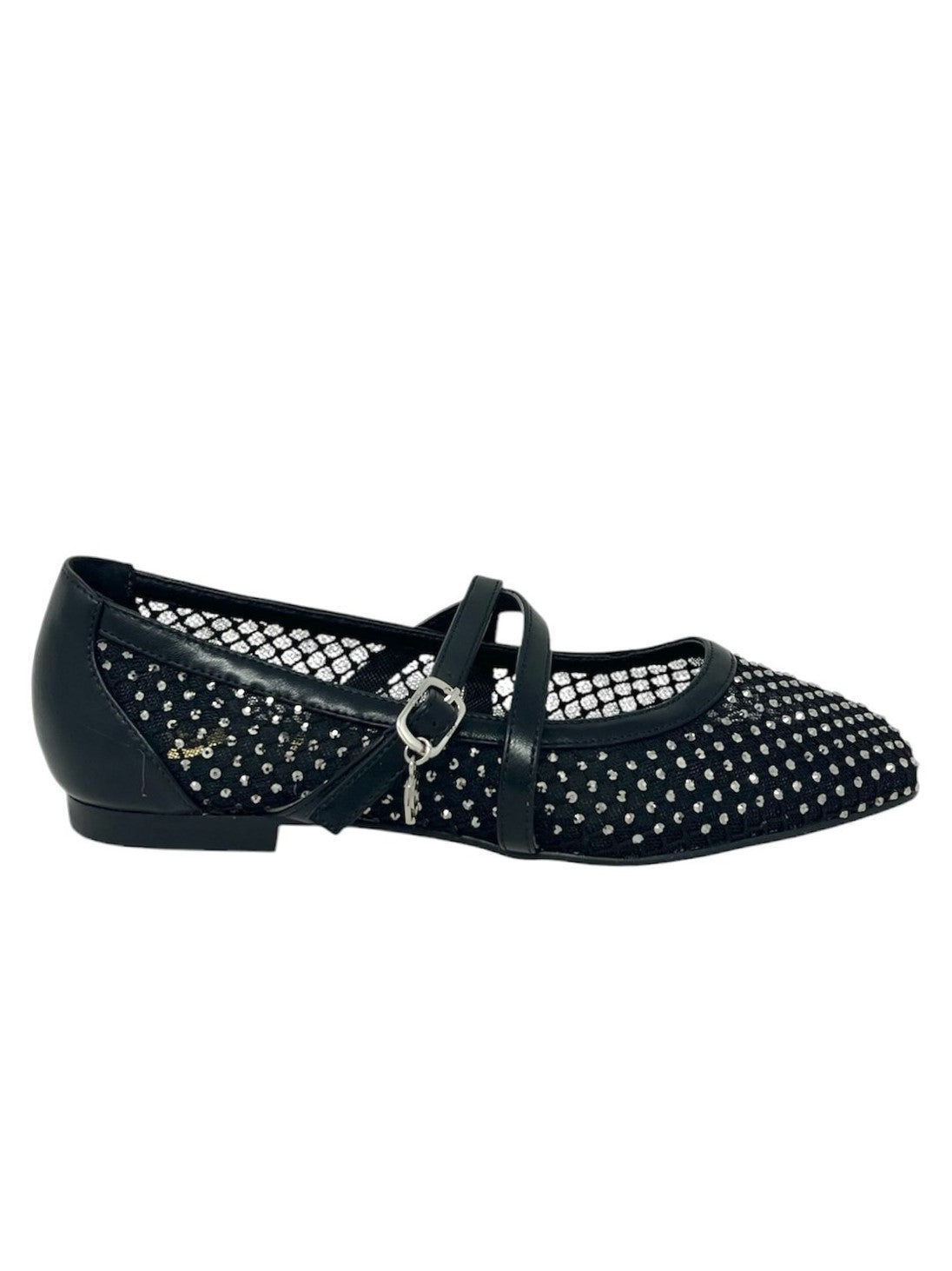 Ballerina a rete nero con strass - GD193N