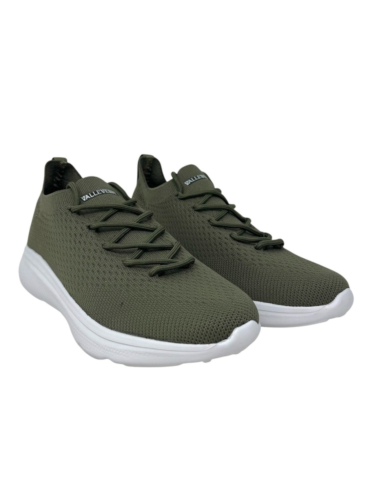 Sneakers in tessuto con lacci verde bosco - 34850