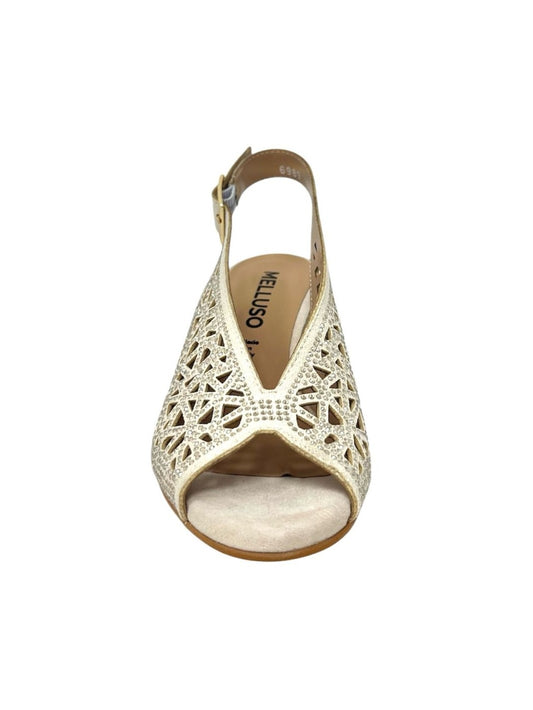 Sandalo con tacco quadrato in suede beige -N653M