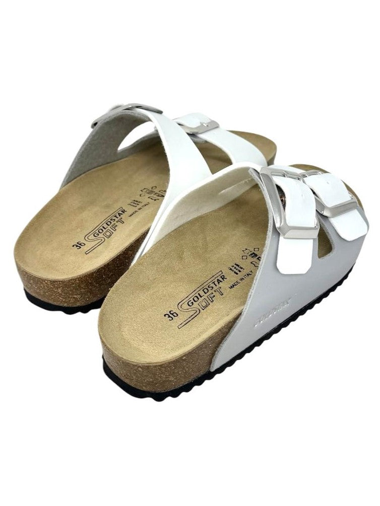Ciabatta con doppio cinturino regolabile argento - GS1571Q