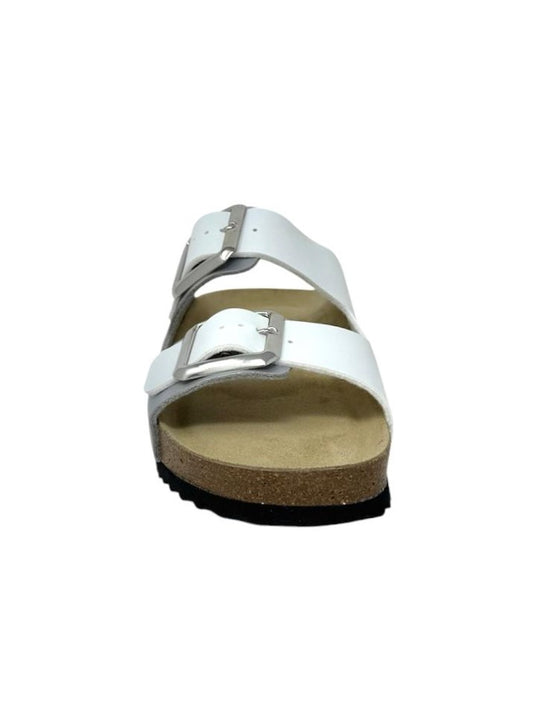 Ciabatta con doppio cinturino regolabile argento - GS1571Q