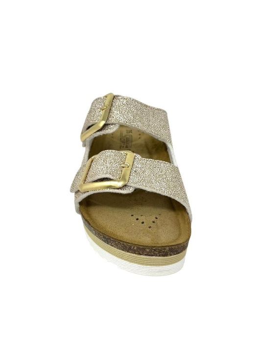 Ciabatta doppio cinturino platino - GS4801P