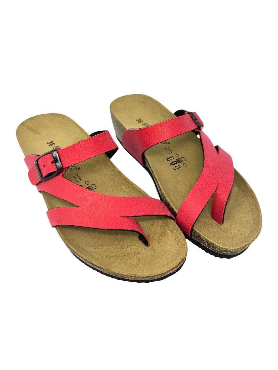 Infradito zeppa bassa rosso - GS1206