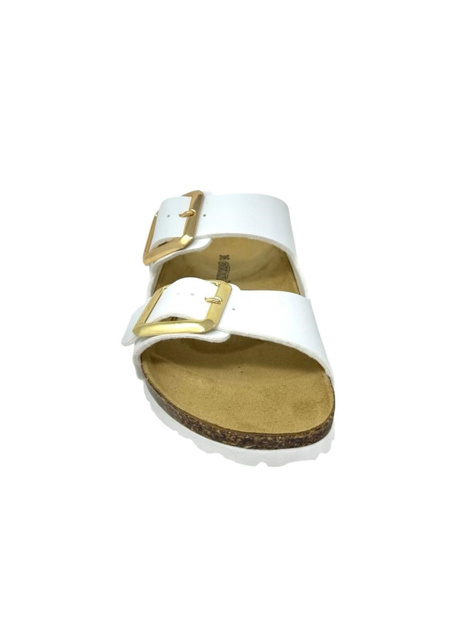 Ciabatta doppio cinturino bianco - GS1801Q