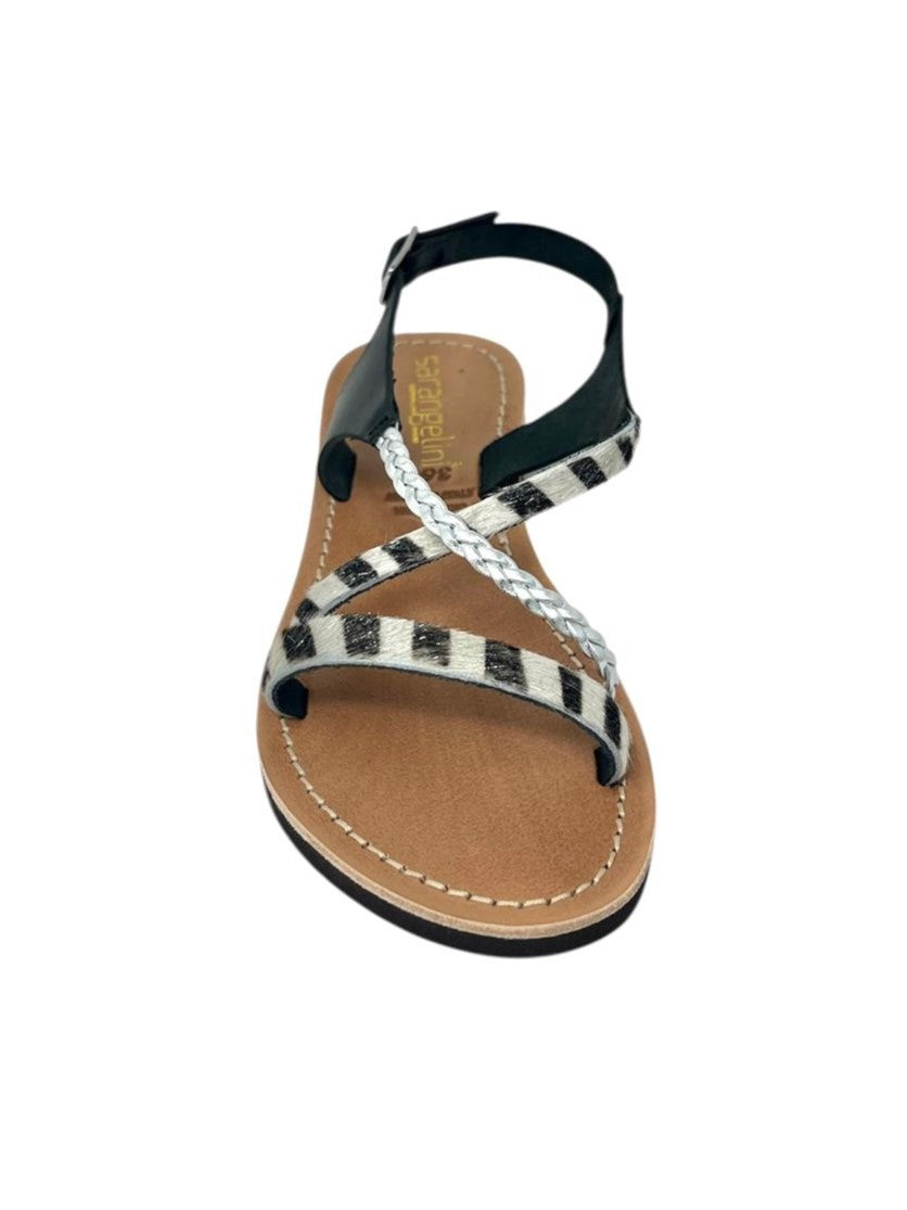 Sandalo flat mignon incrociato animalier - 3273CU