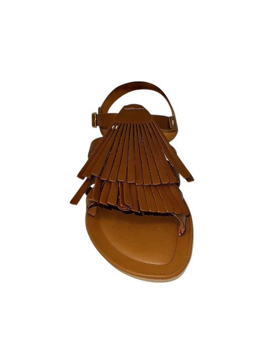 Sandalo basso con frange cuoio - LIDO559