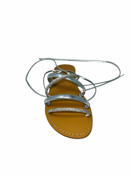 Sandalo flat alla schiava lame' argento - LIDO783