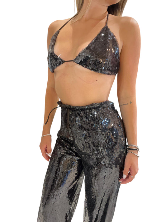 Completo top e pantalone paiettes