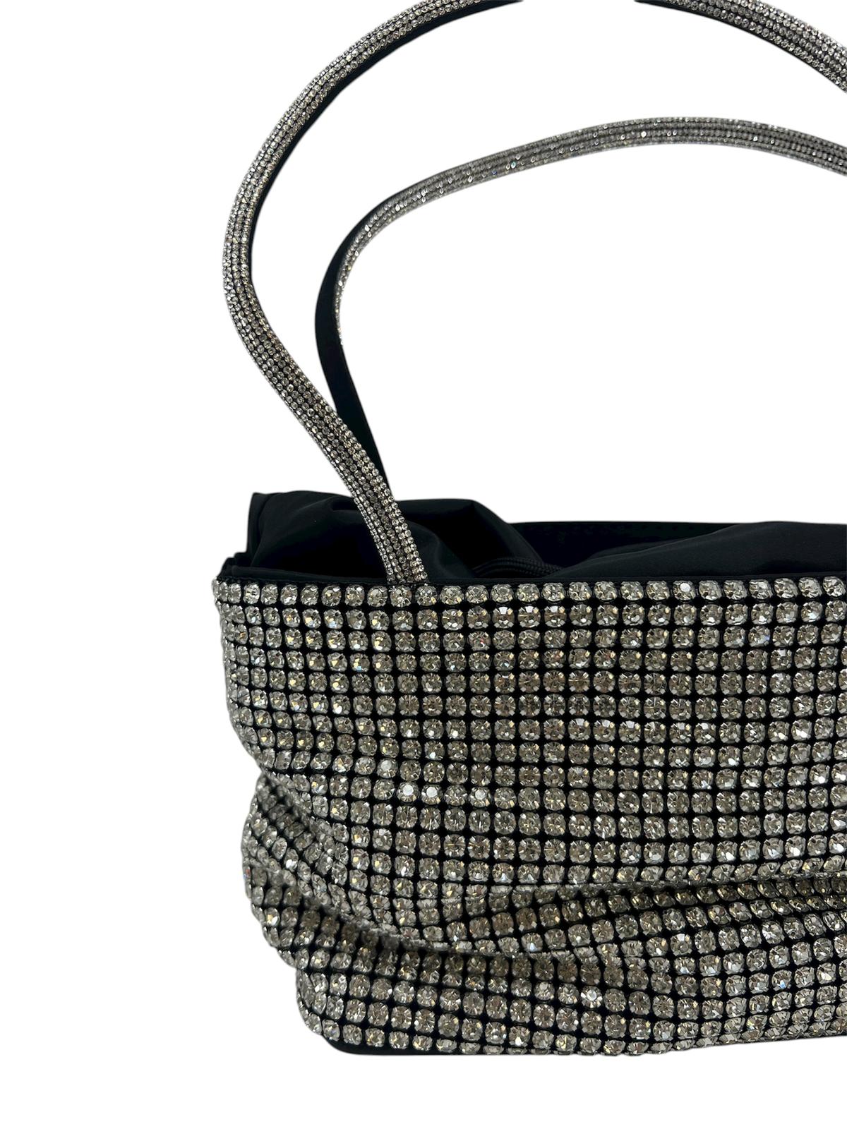 Mini bag in strass con manico morbido 27250