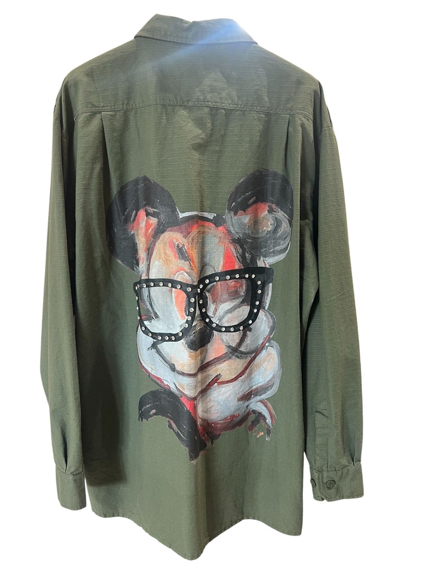 Camicione vintage verde militare V_JSUSY