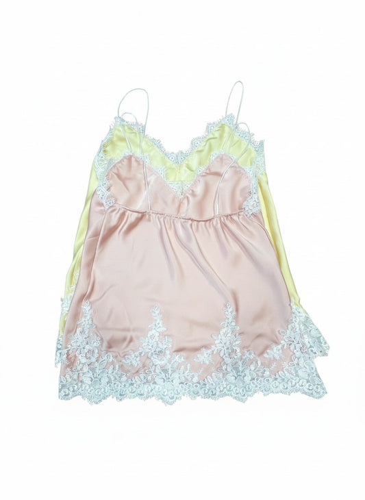 Canotta simil raso e pizzo V_26333