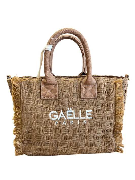 Gaelle Regular shopper moka ricamo con logo V_W0317M