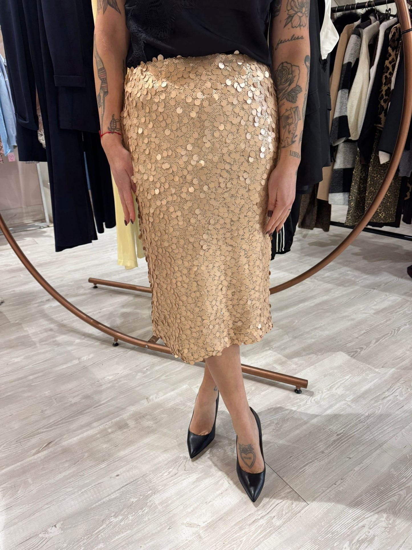 Gonna in paiettes longuette V_GO43T1