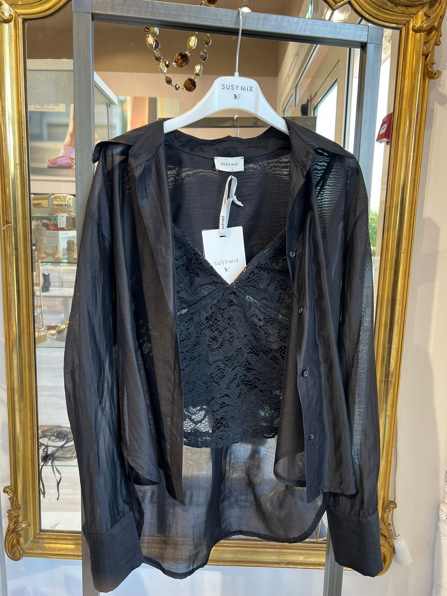 Camicia con top nero V_52C673