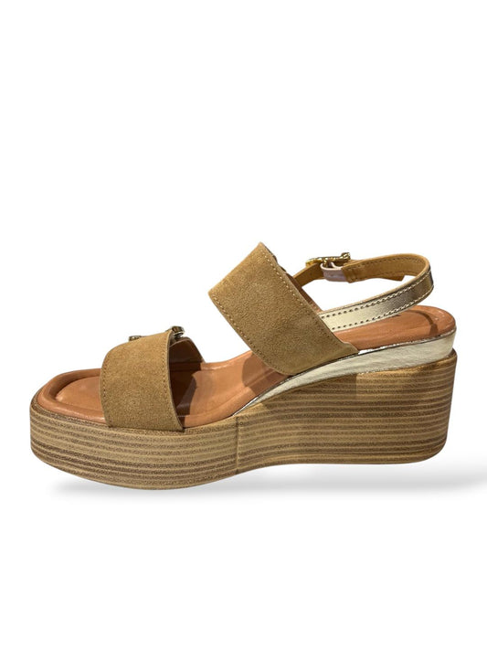 Zeppa a sandalo con dettagli oro Valleverde V_32611A