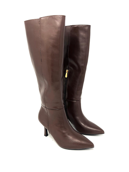 Stivale alto pelle marrone -A0807TM