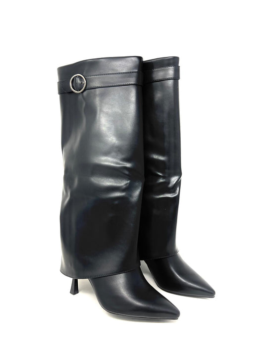 Stivale alto risvolto tacco a spillo -9505A