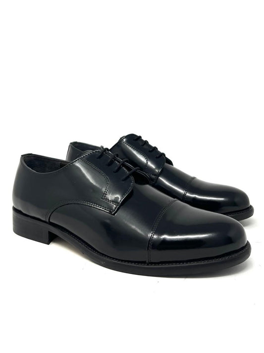 Derby uomo vernice nera abrasivato - B7CDERB