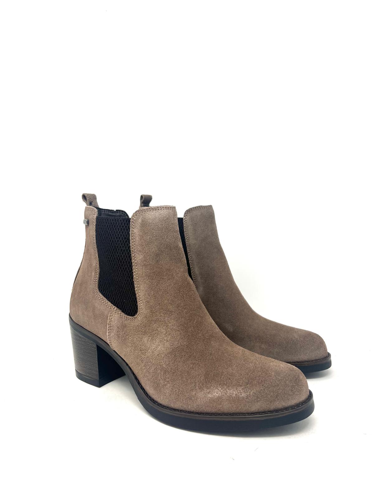 Stivale Valleverde tacco 5 cm camoscio tortora -47630T