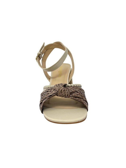 Sandalo con tacco quadrato in sughero beige - 2502GSA