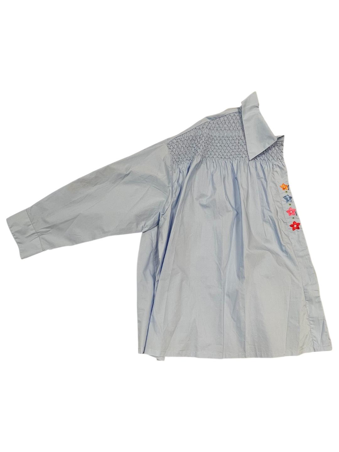 Camicia cotone con fiori - V_2642