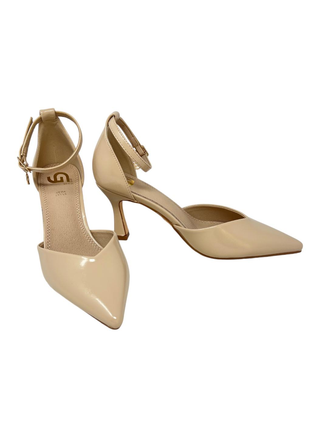 Scarpa con tacco scollatura a V nude - V_GP592