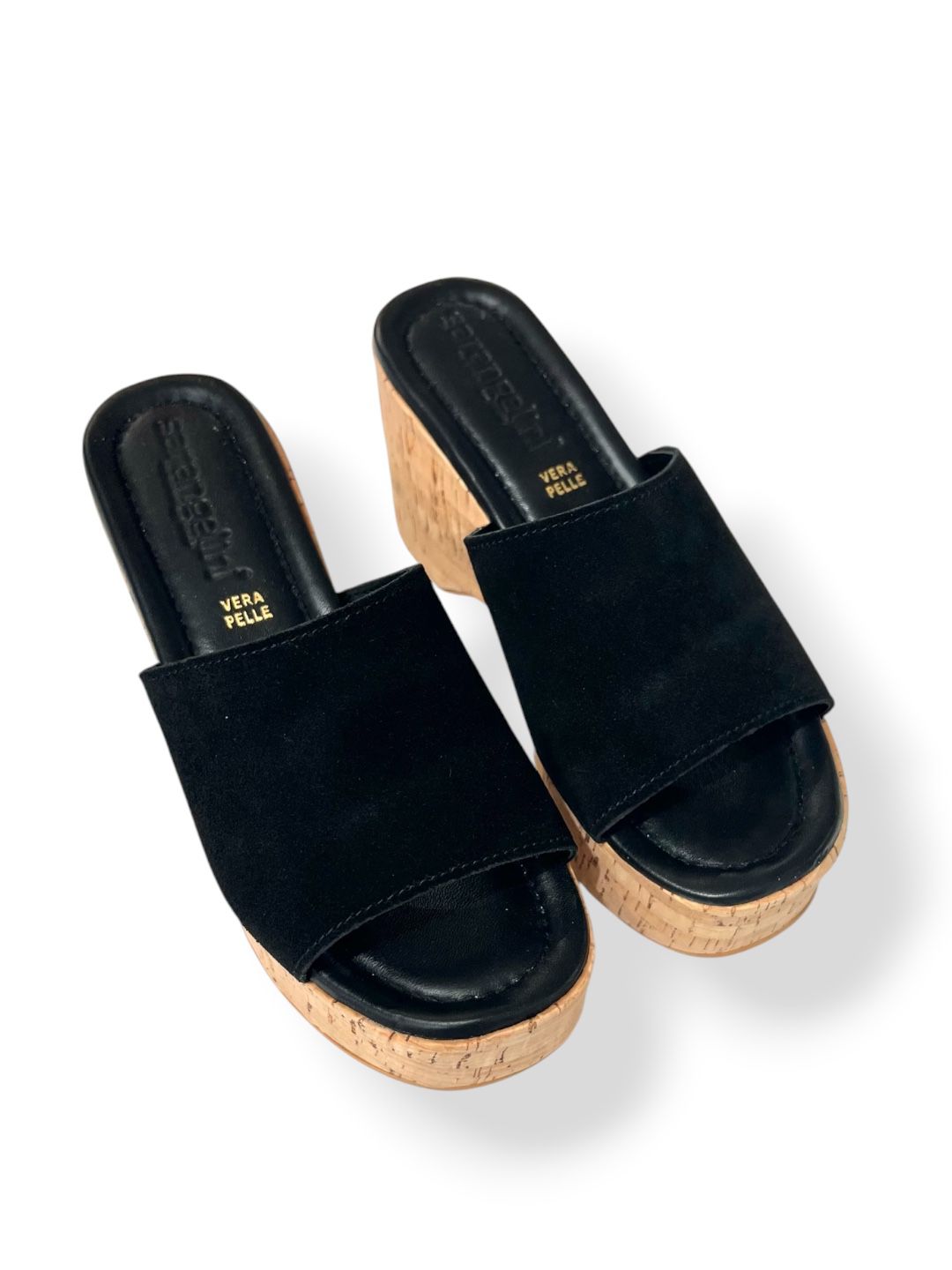 Zeppa platform in camoscio nero - V_MARY01NE