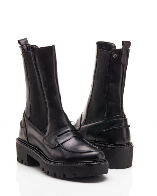 Stivali chelsea in vitello nero elastici -GIULBE