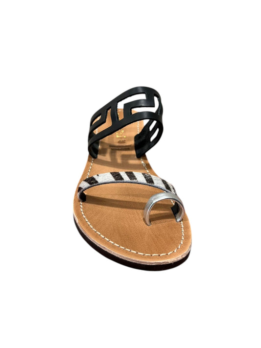 Sandalo mignon argento zebra - 3166A