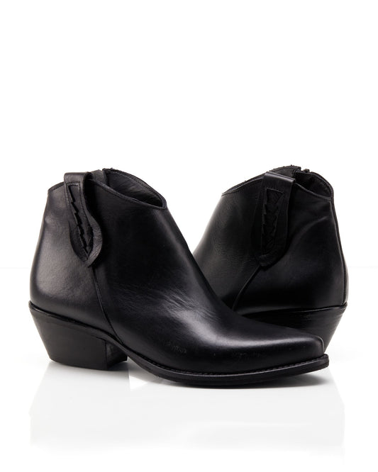 Texanino basso in vitello nero opaco -2088NE