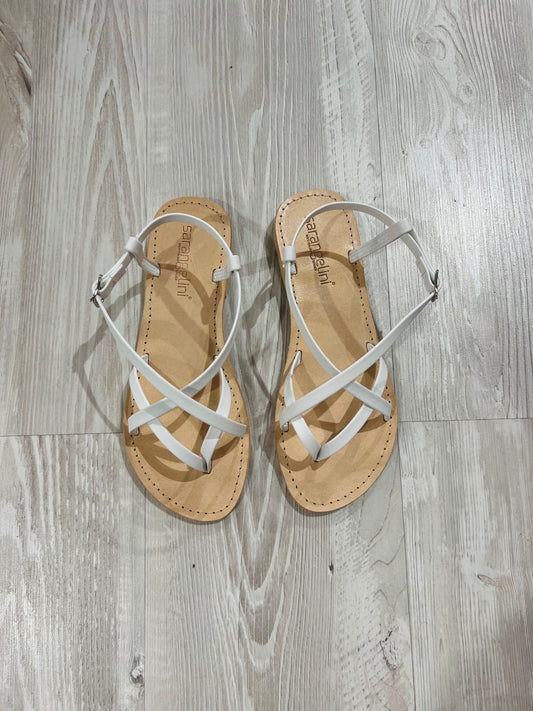 Sandali infradito in nappa bianca-103BI