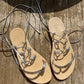 Sandali con lacci alla caviglia argento-CS06AR