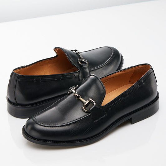 Mocassino con morsetto infilatura laterale crust nero - 9030MNE