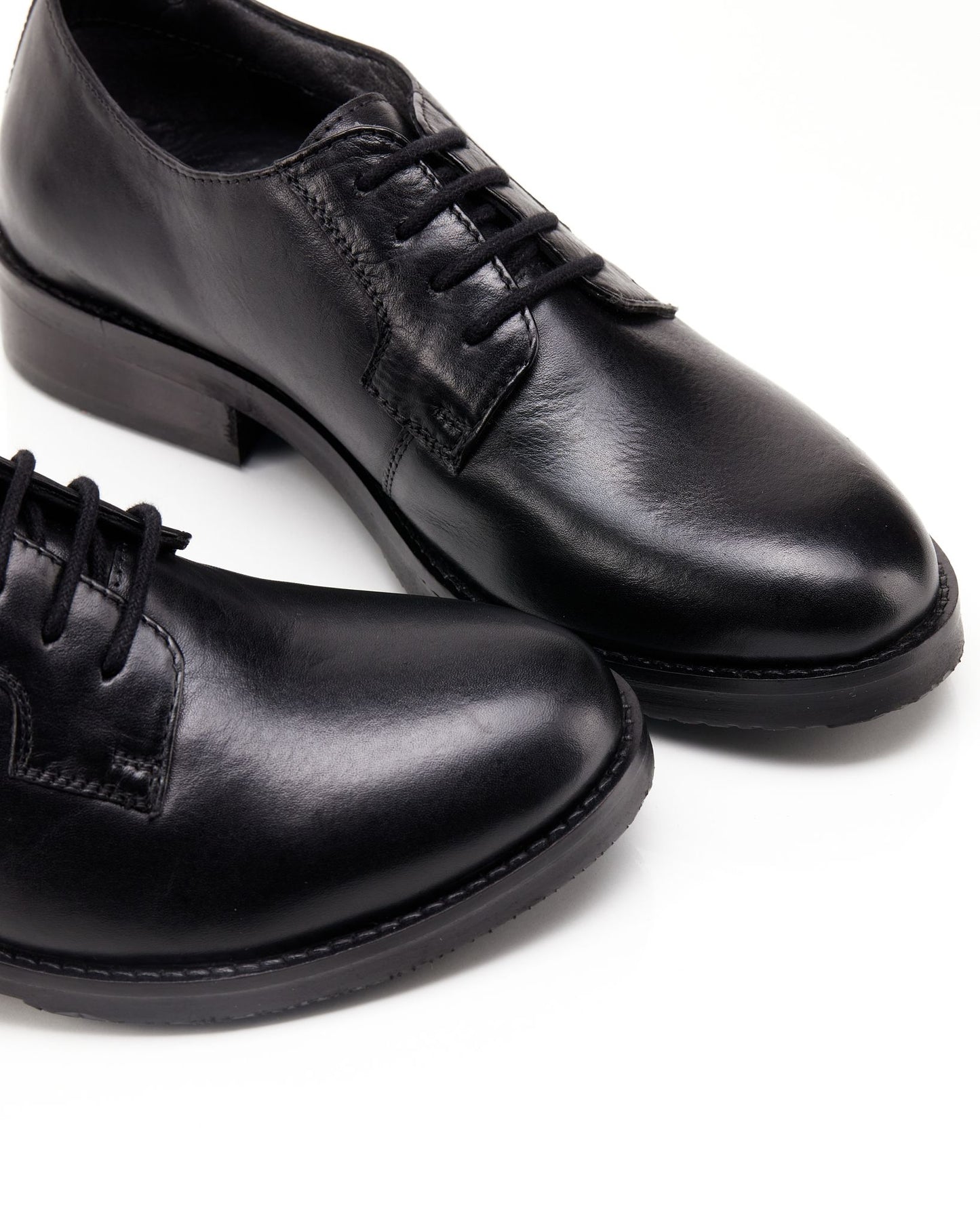 Francesina bassa in pelle nera - ASCOT01