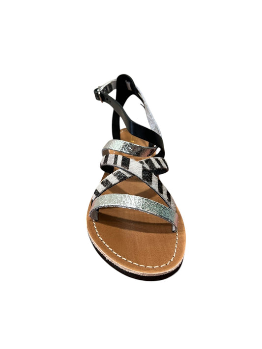 Sandalo adige argento cavallino zebra - 3240A