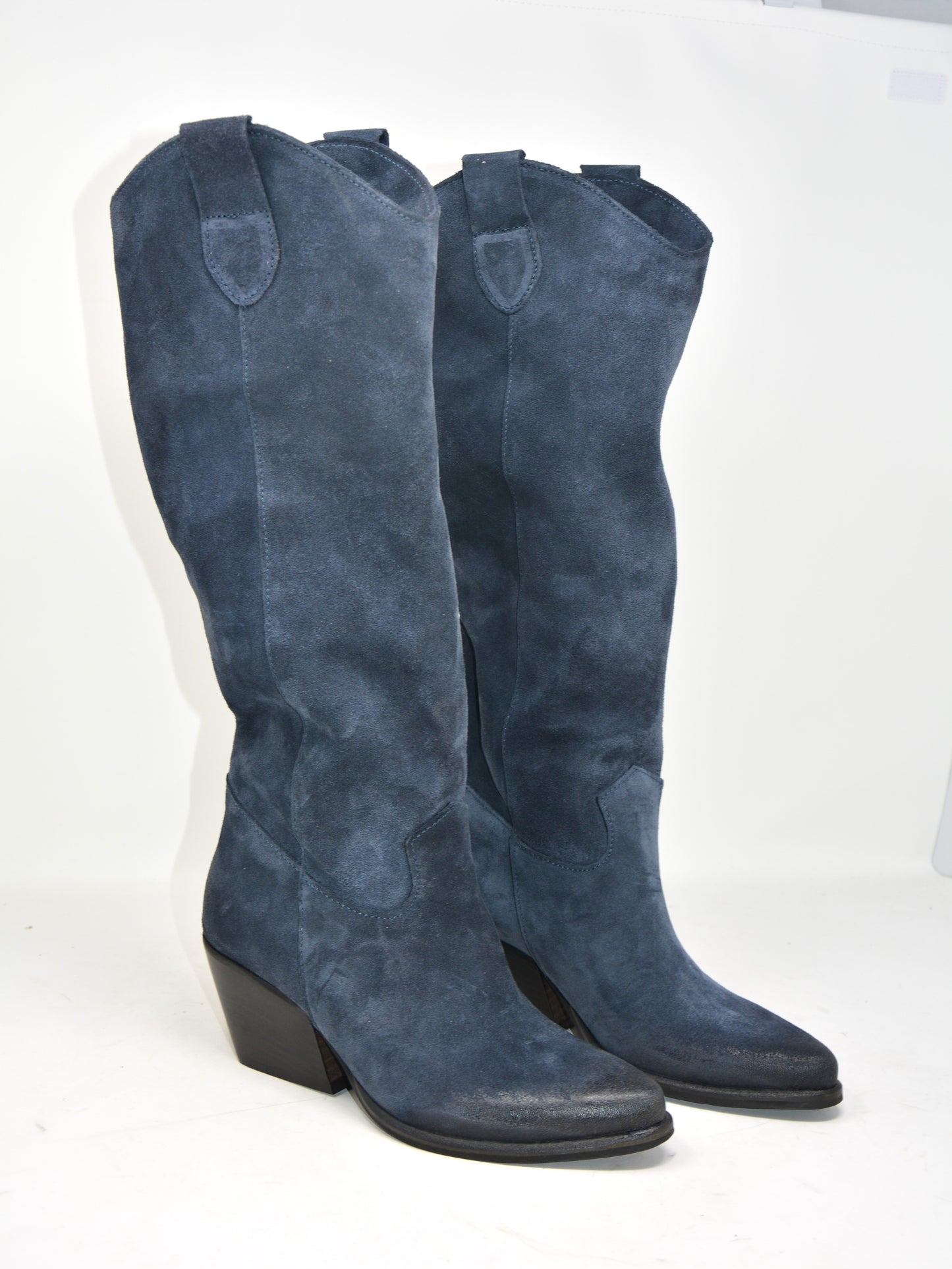 Texano in camoscio blue jeans - 600J