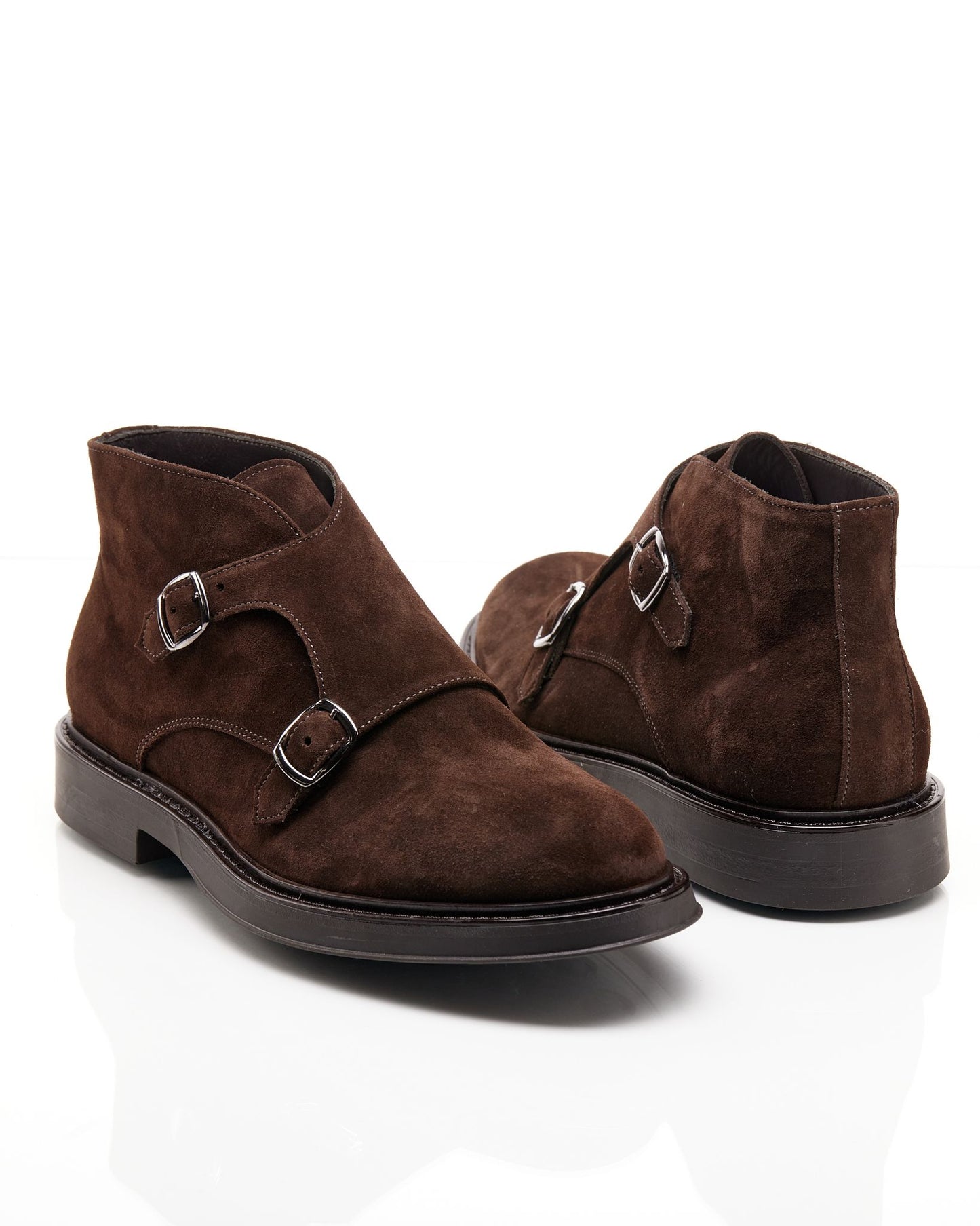 Desert boot con fibbie camoscio marrone t. moro -DOC18TM