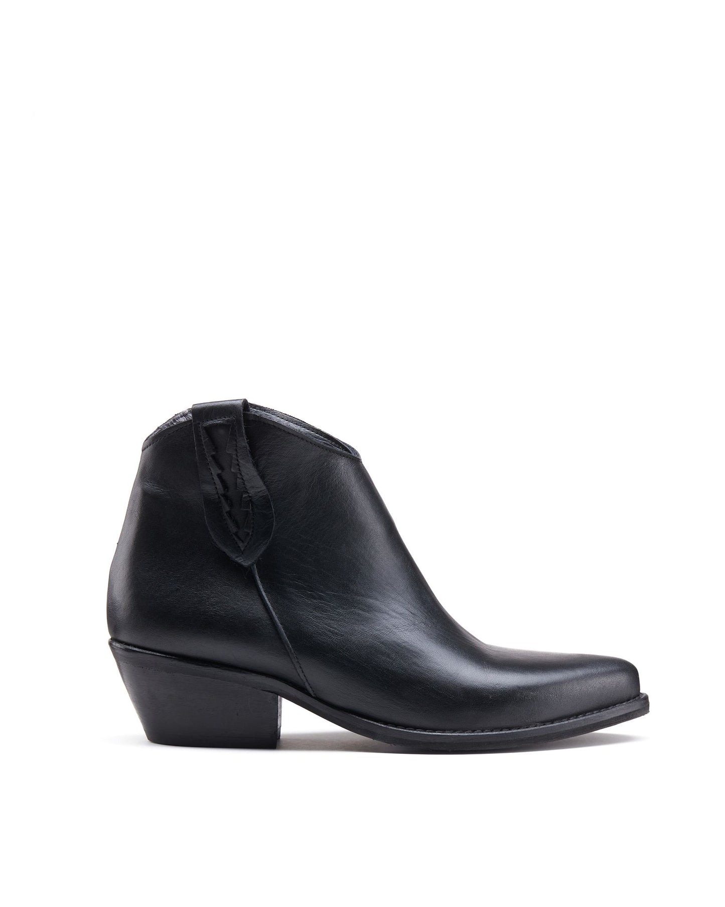 Texanino basso in vitello nero opaco -2088NE