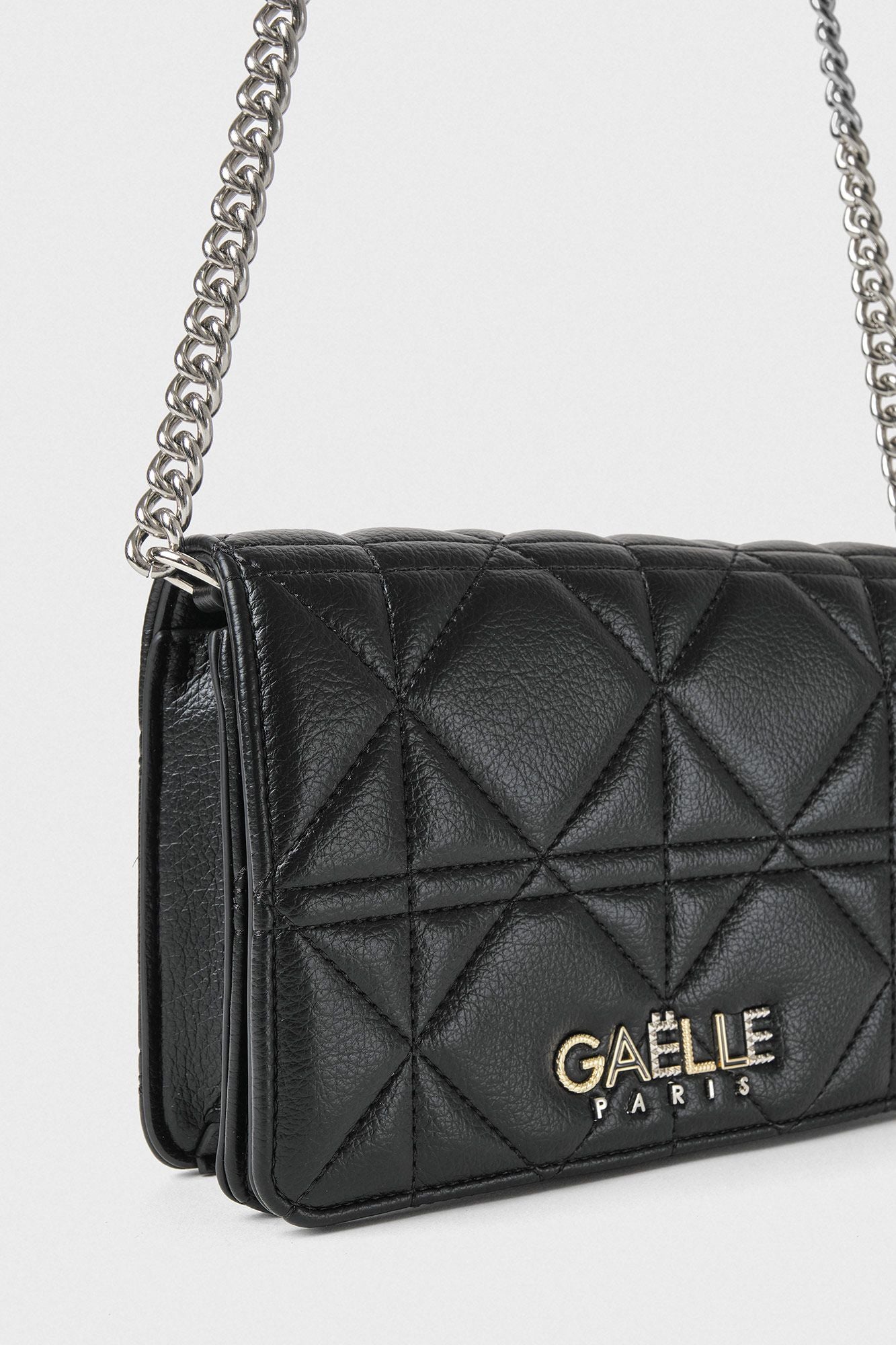 Borsa trapuntata nera logo Gaelle -CW01236