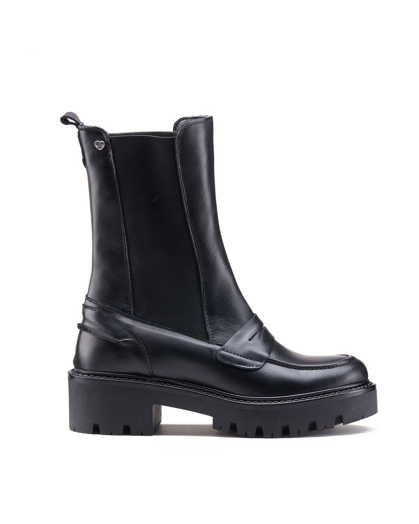Stivali chelsea in vitello nero elastici -GIULBE