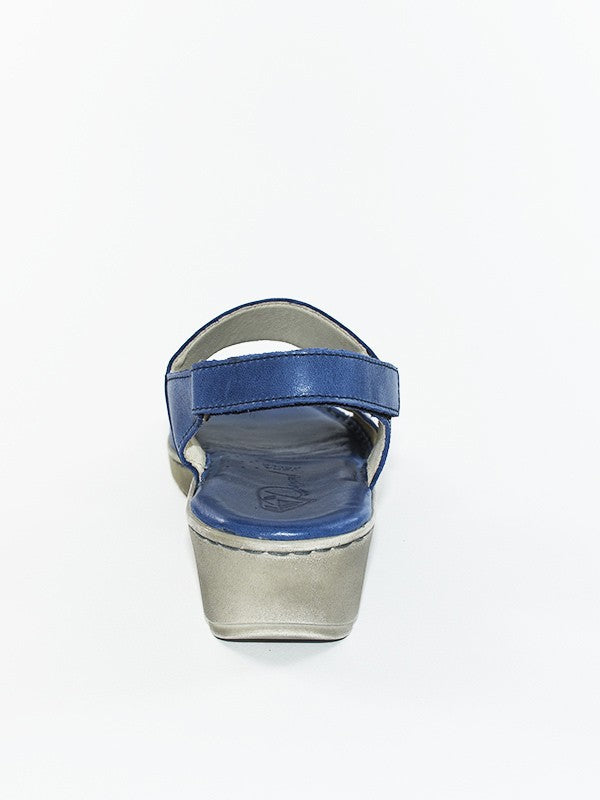 42655 SANDALO COMFORT IN PELLE BLU