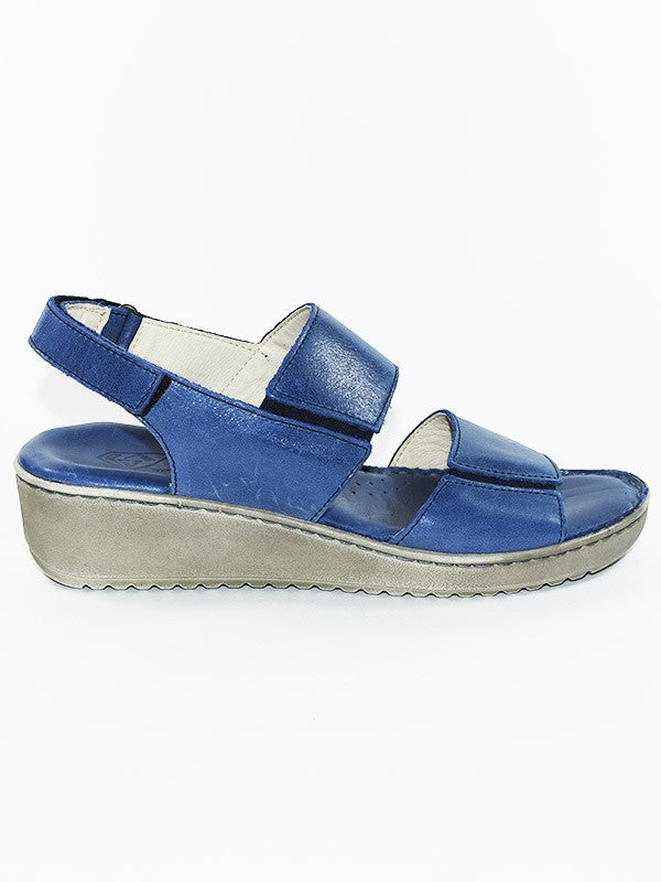 42655 SANDALO COMFORT IN PELLE BLU