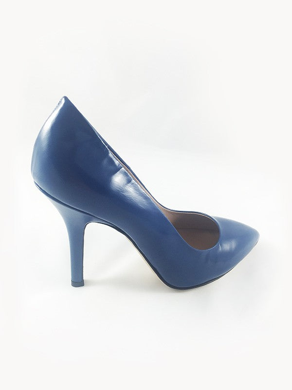 DECOLLETE SCOLLO TONDO IN VITELLO BLUETTE.MADE IN ITALY