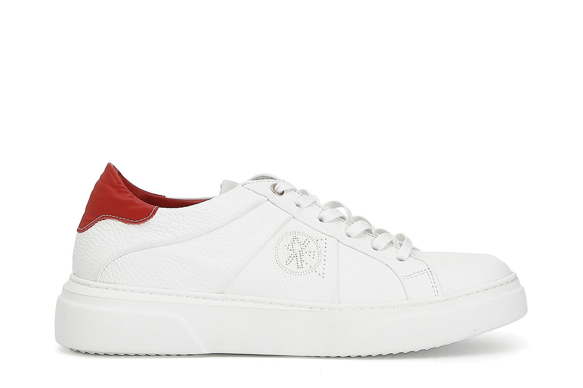 Derby in pelle con logo microforato