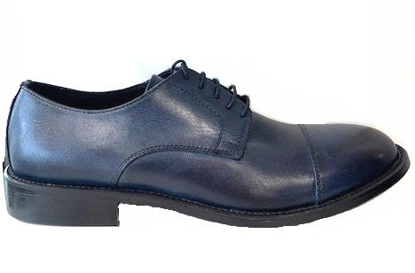 Derby liscia vitello blu